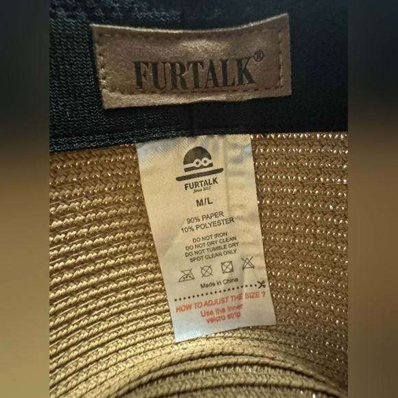 Furtalk NWT Straw Hat Khaki Size M-L - Picture 7 of 8